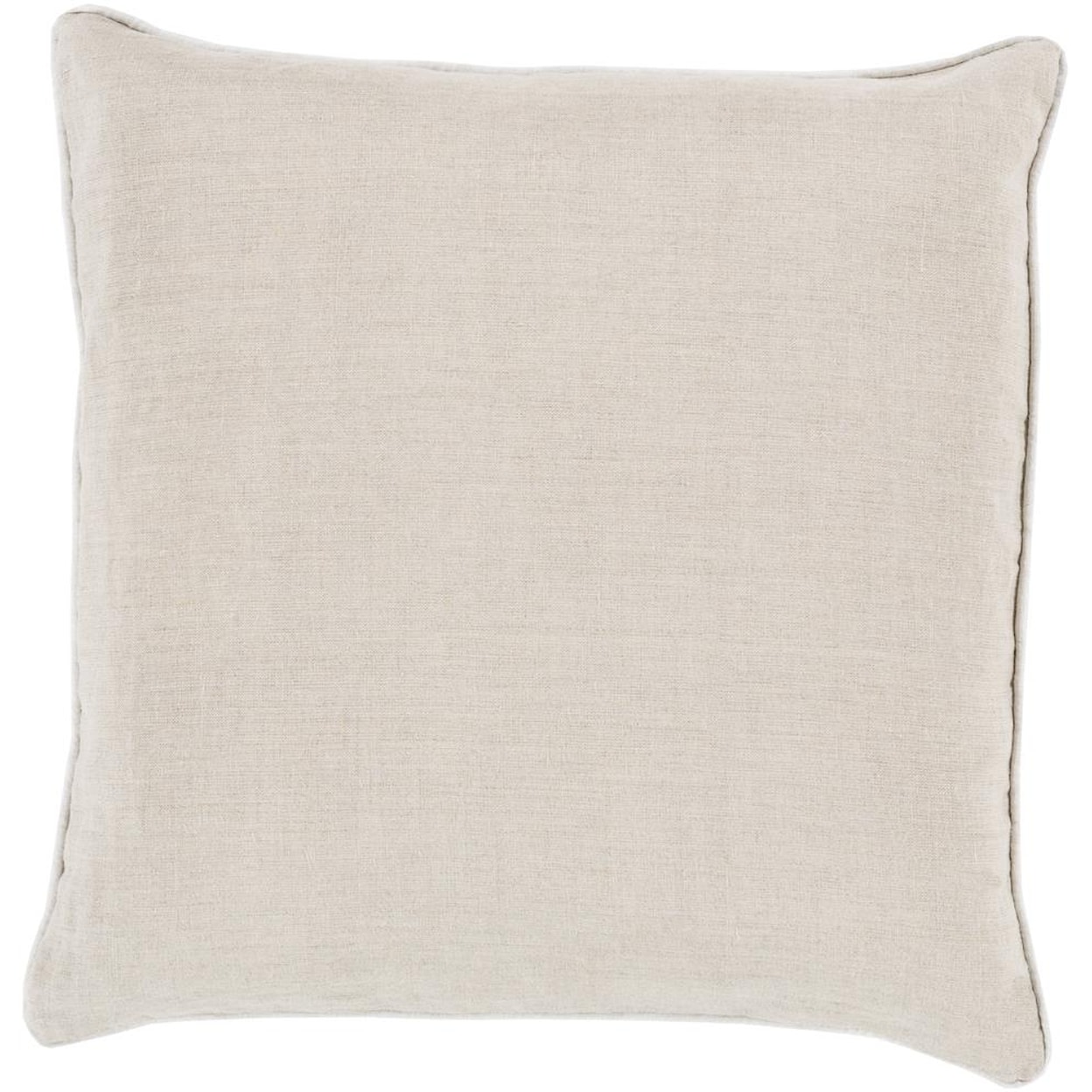 Surya Pillows 22" x 22" Linen Piped Pillow