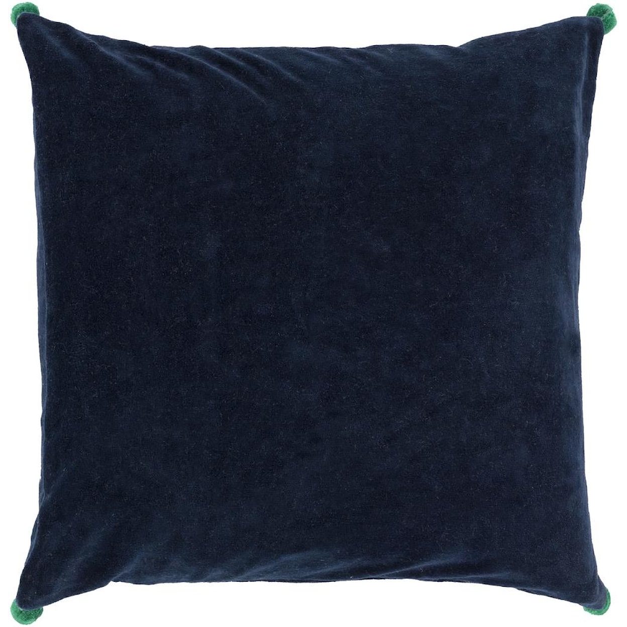 Surya Pillows 20" x 20" Velvet Poms Pillow