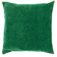 18" x 18" Velvet Poms Pillow