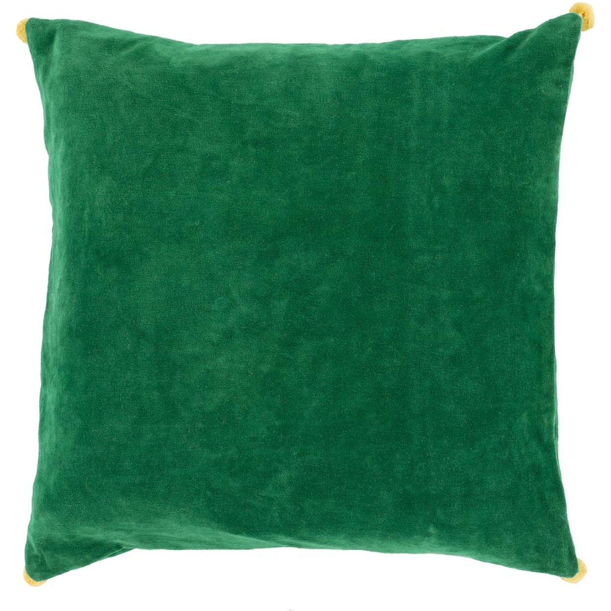 Surya Pillows 22" x 22" Velvet Poms Pillow