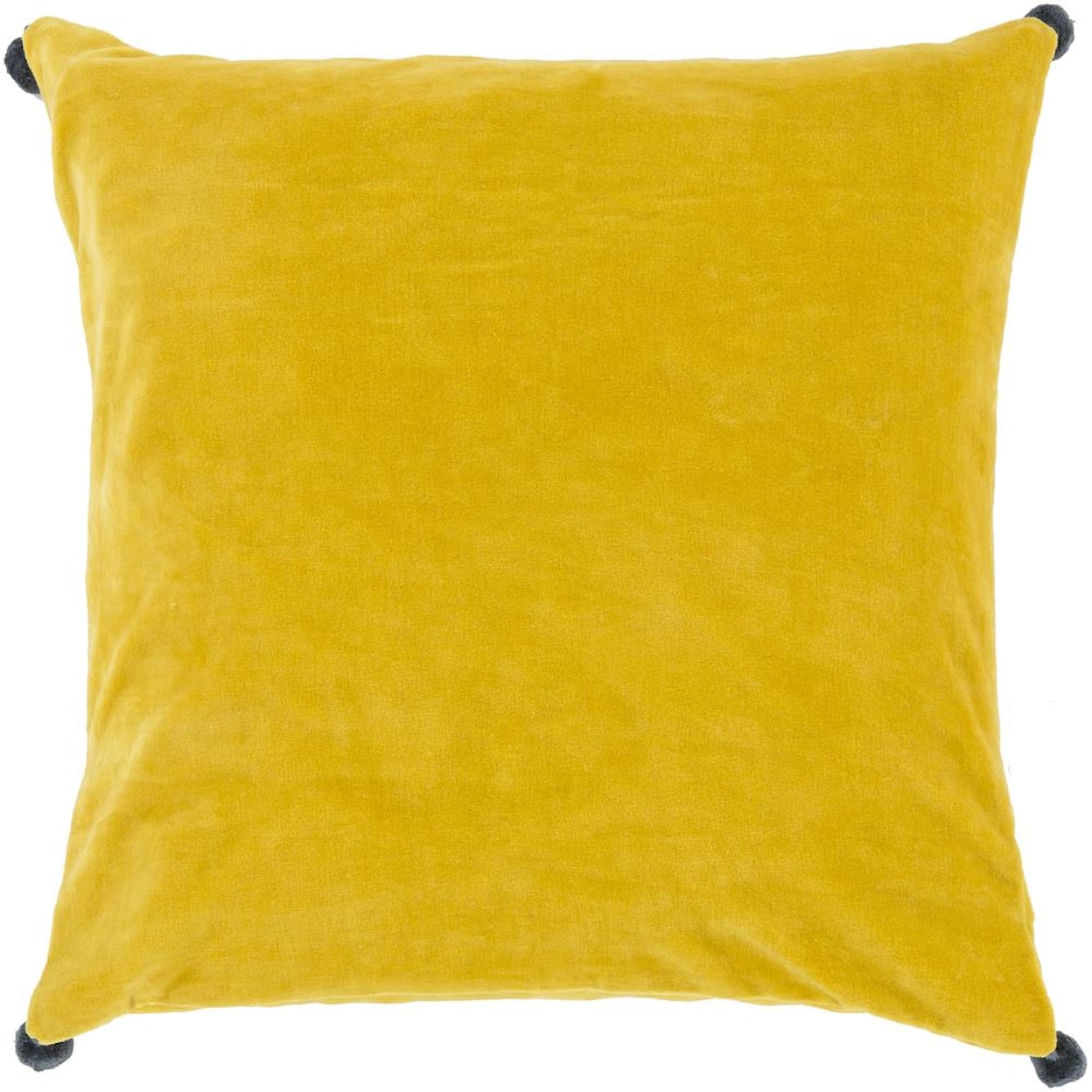 Surya Pillows 22" x 22" Velvet Poms Pillow