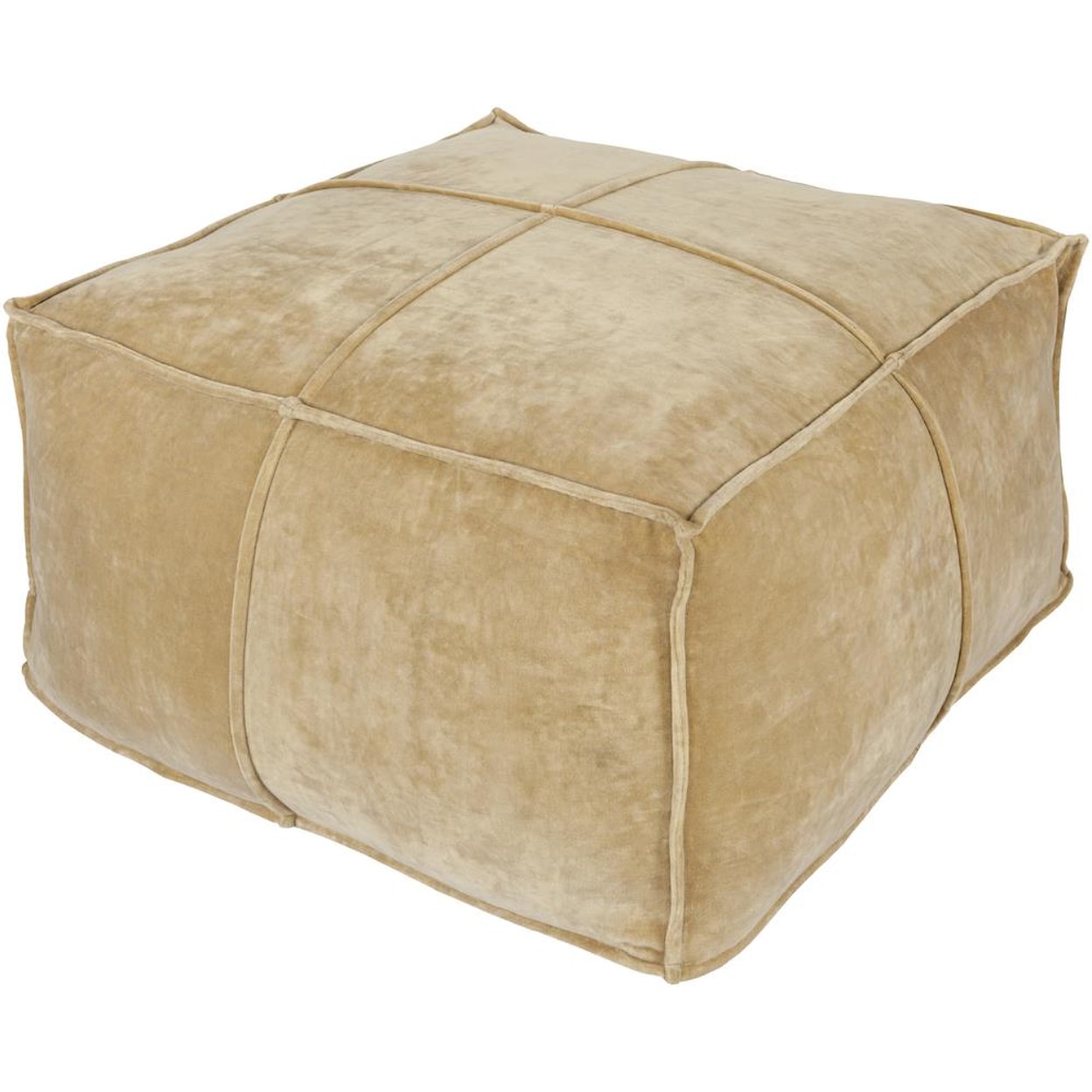 Surya Poufs 24" x 24" x 13" Cotton Velvet Pouf