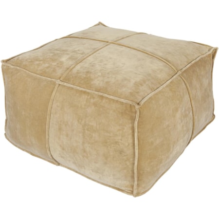 24" x 24" x 13" Cotton Velvet Pouf