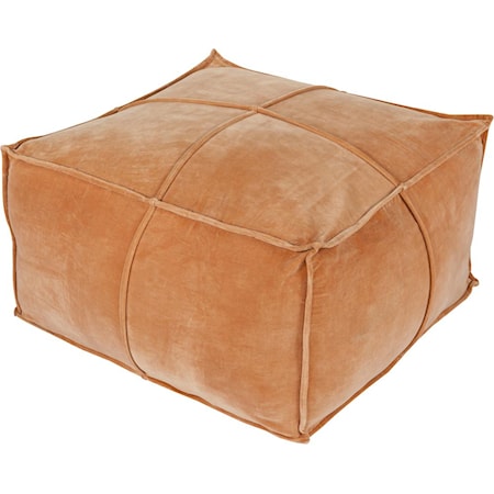 24" x 24" x 13" Cotton Velvet Pouf