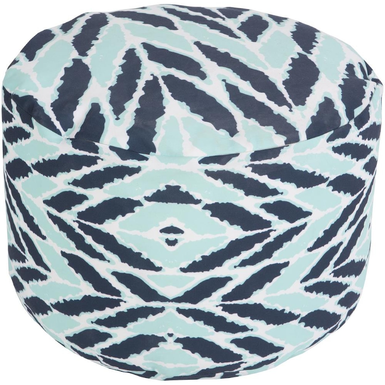 Surya Poufs Arrow Aqua Outdoor Pouf