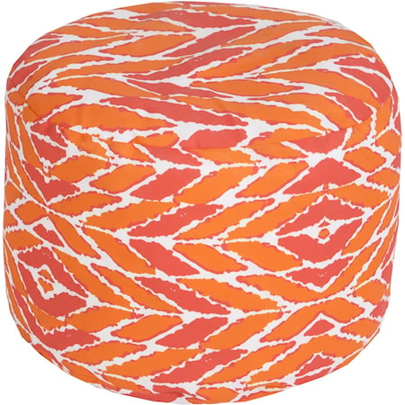 Arrow Tangerine Outdoor Pouf