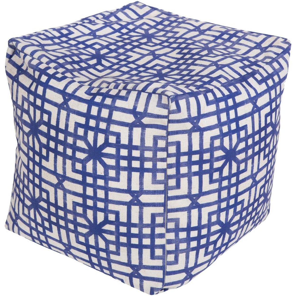 Surya Poufs Lattice Marine Outdoor Pouf