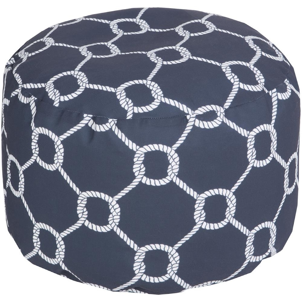 Surya Poufs Rope Trellis Navy Outdoor Pouf