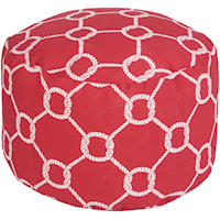 Rope Trellis Crimson Outdoor Pouf