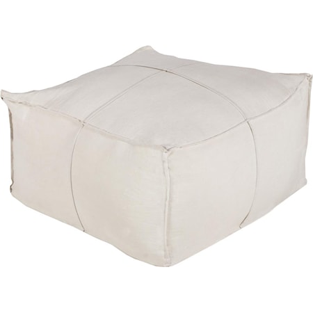 24" x 24" x 13" Solid Linen Pouf