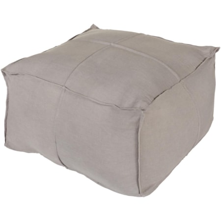 24" x 24" x 13" Solid Linen Pouf