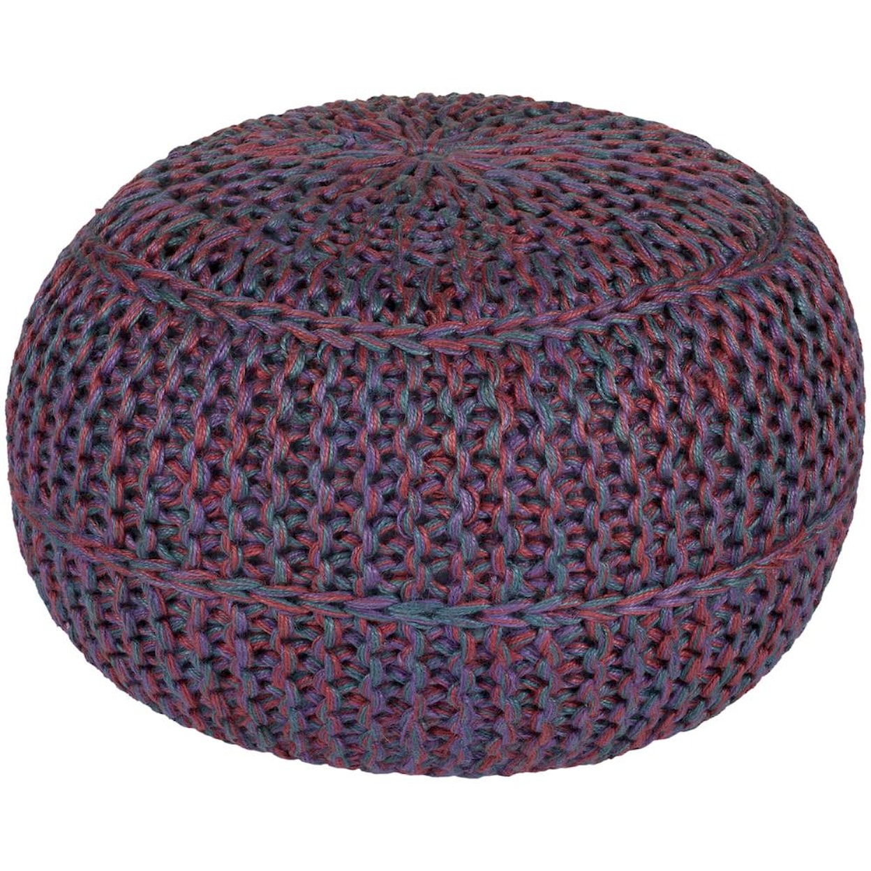 Surya Poufs 20" x 20" x 14" Wisteria Pouf