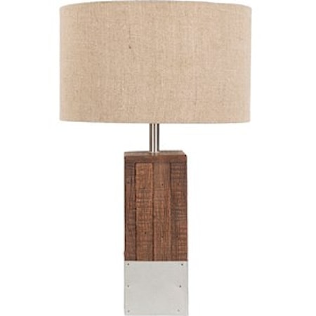 Natural Finish Rustic Table Lamp