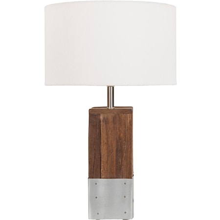 Natural Finish Rustic Table Lamp