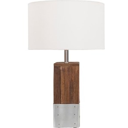Natural Finish Rustic Table Lamp