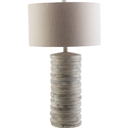 White Wash Rustic Table Lamp