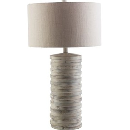 White Wash Rustic Table Lamp
