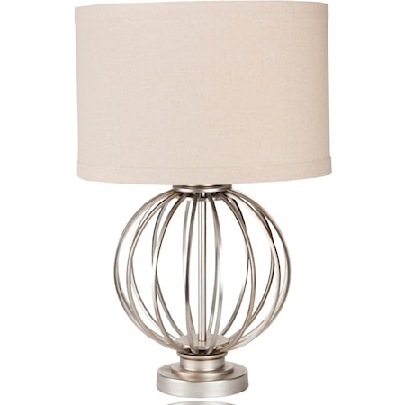 Antiqued Silvertone Glam Table Lamp