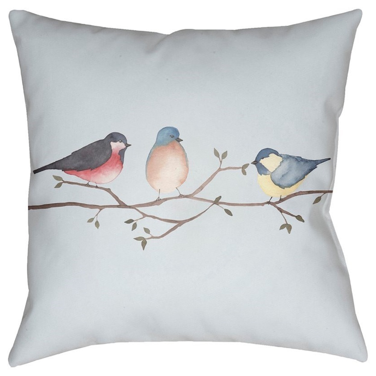 Surya Three Birds 18 x 18 x 4 Polyester Throw Pillow