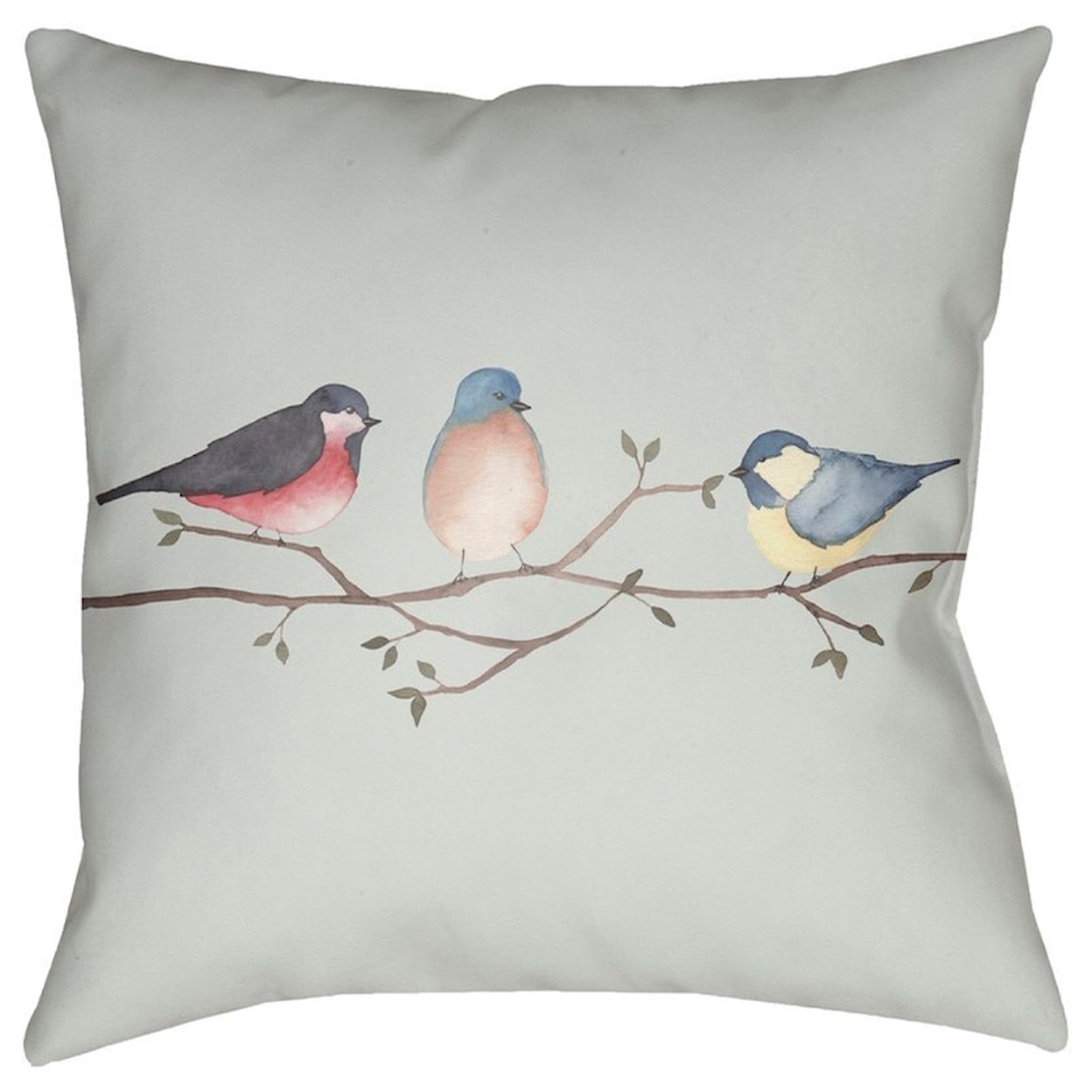 Surya Three Birds 18 x 18 x 4 Polyester Throw Pillow