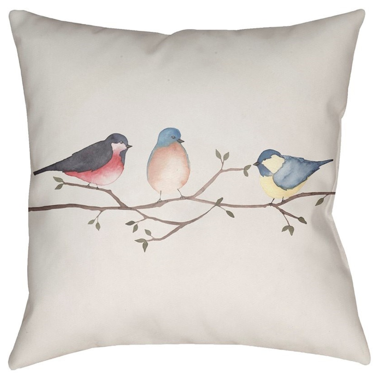 Surya Three Birds 20 x 20 x 4 Polyester Throw Pillow