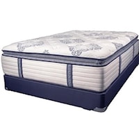 Queen Coil on Coil Pillow Top Mattress and Wood Foundation
