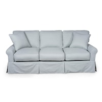 Casual Slipcover Sofa Sleeper with Foam Mattress