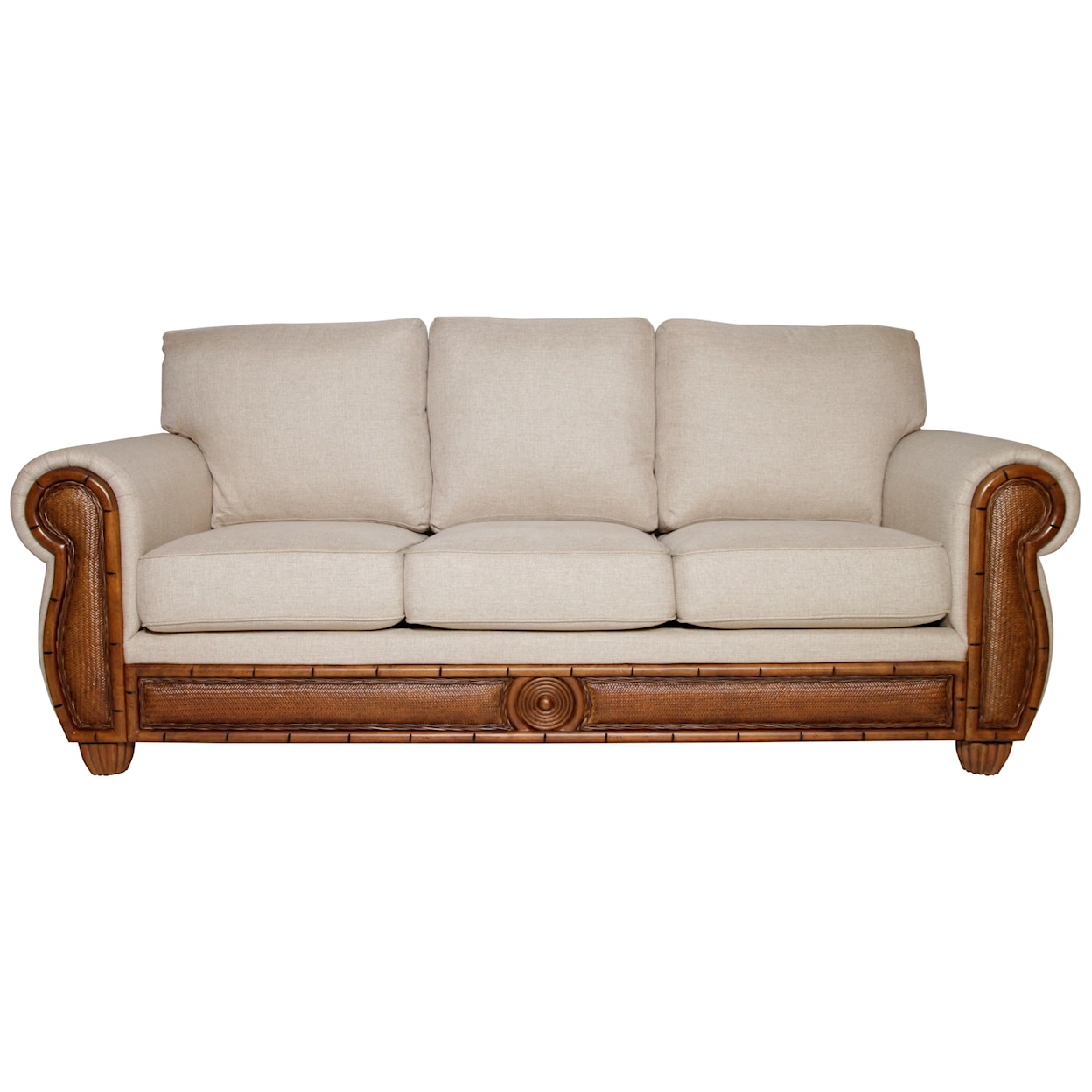 Sarah Randolph Designs 1374 Sofa with Woven Rattan Detail