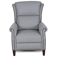 Wing Back Push Thru Arm Recliner with Nailhead Trim