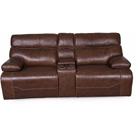 Power Reclining Console Loveseat with Power Head/Lumbar and Central Console Controls