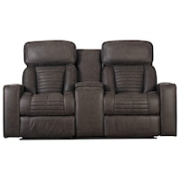 Power Headrest Reclining Console Loveseat with USB Ports