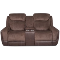 Casual Power Reclining Loveseat with Center Console