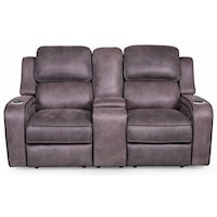 Power Reclining Console Loveseat with LED Lighting