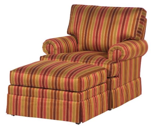 Customizable Upholstered Arm Chair & Ottoman