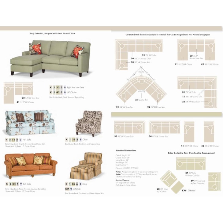 Taylor King Cozy Creations Customizable Sofa