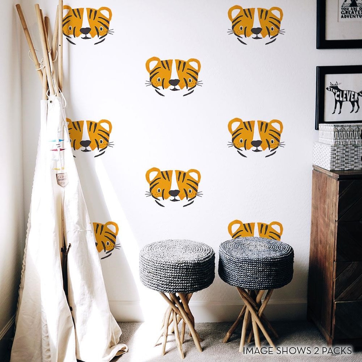 Tempaper Wall Decals Tiger Cubs