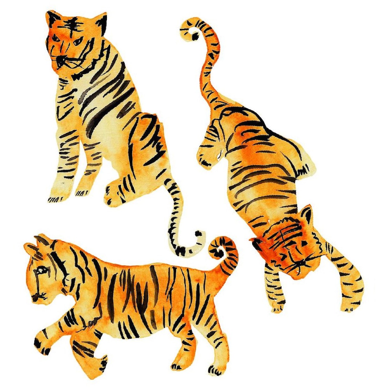 Tempaper Wall Decals Watercolor Tiger