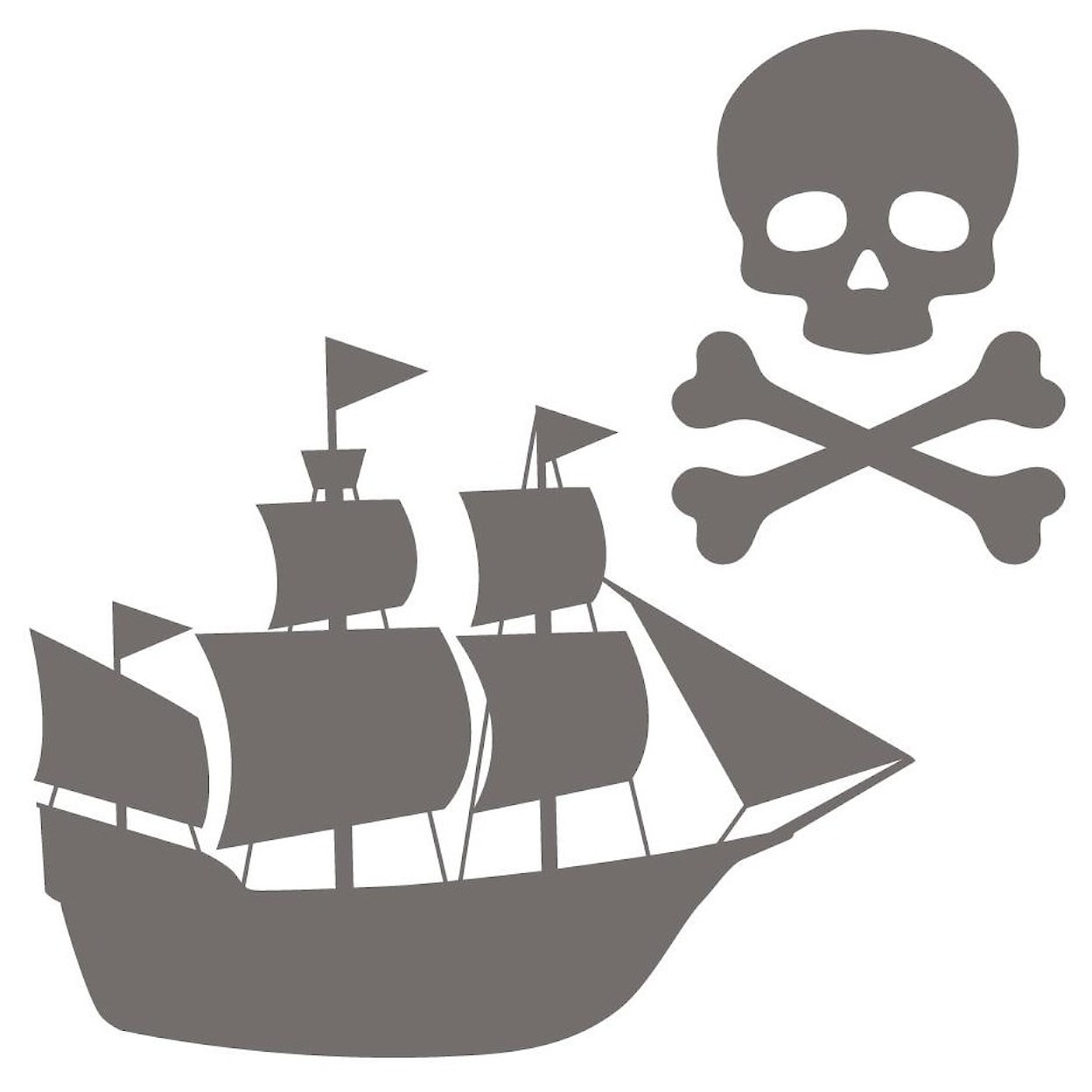 Tempaper Wall Decals Pirate Skull & Crossbones