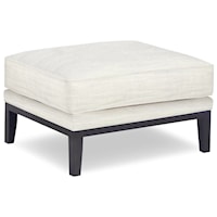 Casual Ottoman with Exposed Wood Legs