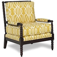 Transitional Upholstered Chair with Exposed Wood Frame