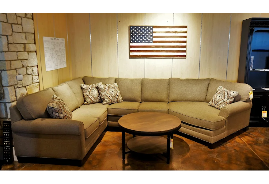 Tailor Made Sectional with Cuddle by Temple Furniture at Mueller Furniture