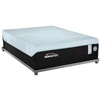 Split California King Medium Hybrid Mattress and Tempur-Flat Low Profile Foundation