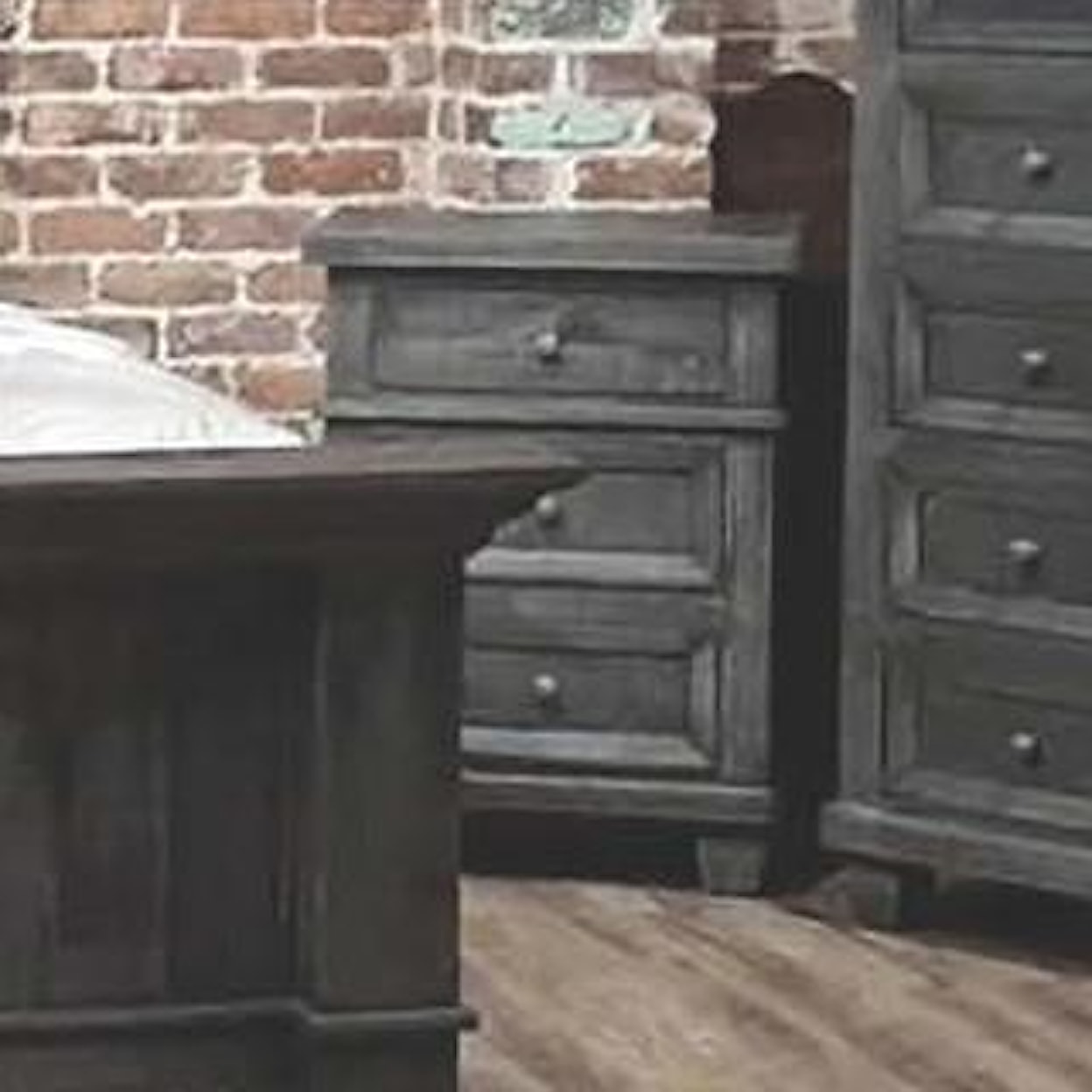 Original Texas Rustic Cottage Gray Solid Wood Nightstand