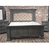 Original Texas Rustic Cottage Gray King Mansion Upholstered Bed