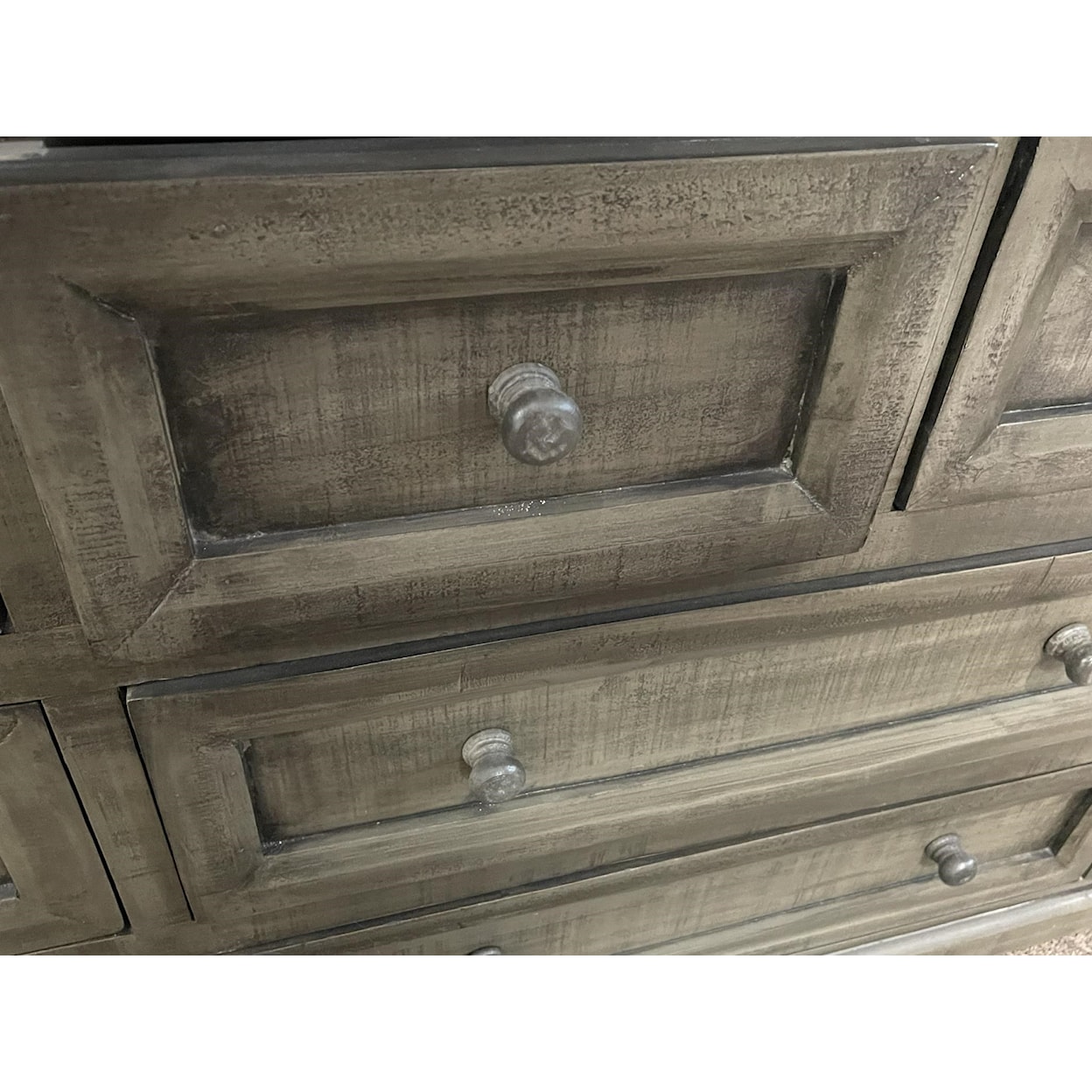 Original Texas Rustic Cottage Gray Solid Wood Chest