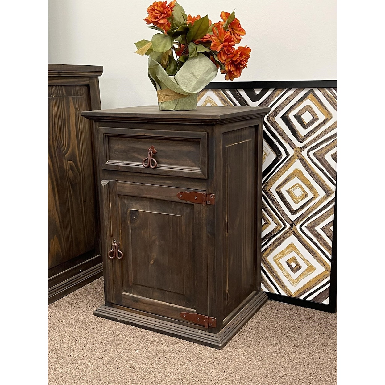 Original Texas Rustic La Mansion Nightstand