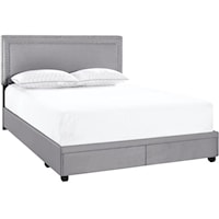 Queen Nail Trim Storage Bed in Glacier