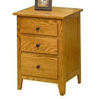 Casual Small 3 Drawer Nightstand