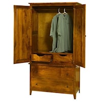 Casual 2 Piece Armoire with Four Drawers