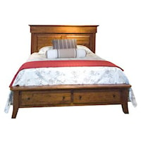 Casual California King Panel Bed with Storage Footboard